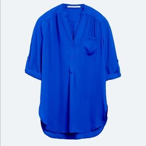 41 HAWTHORN Colibri Solid Tab Sleeve Blouse